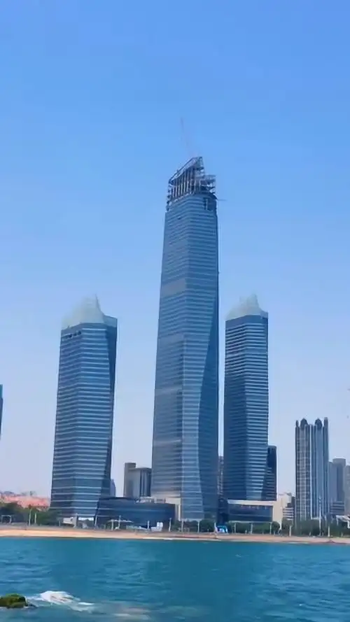 青岛海天中心369米,第一高楼,刷新青岛新高度!