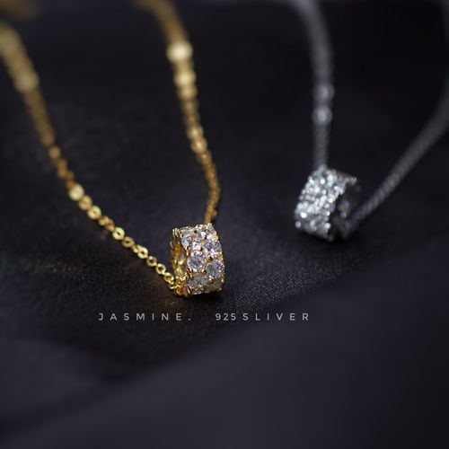 s925纯银 满钻万花筒锁骨链 精致闪耀路路通项链锆石镶嵌通体银