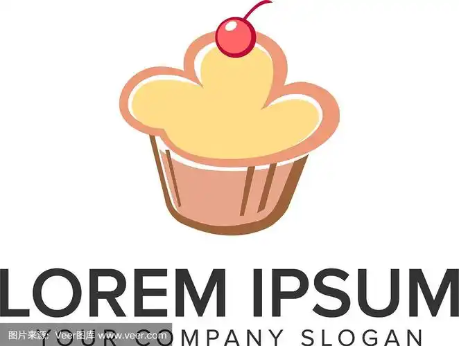 蛋糕食品logo设计概念模板充分