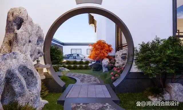 两进苏式合院别墅18×32,庭院深深,意境悠然