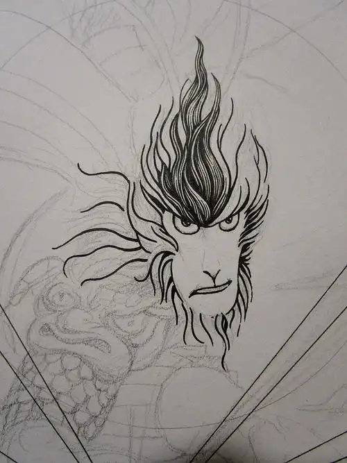 大圣归来手绘封面过程详解