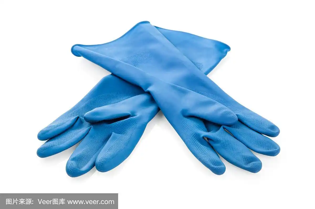 蓝色的橡胶手套