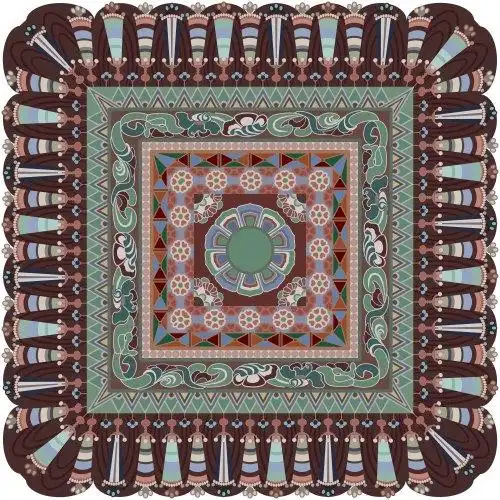 敦煌莫高窟197窟壁画中唐莲花纹藻井图案