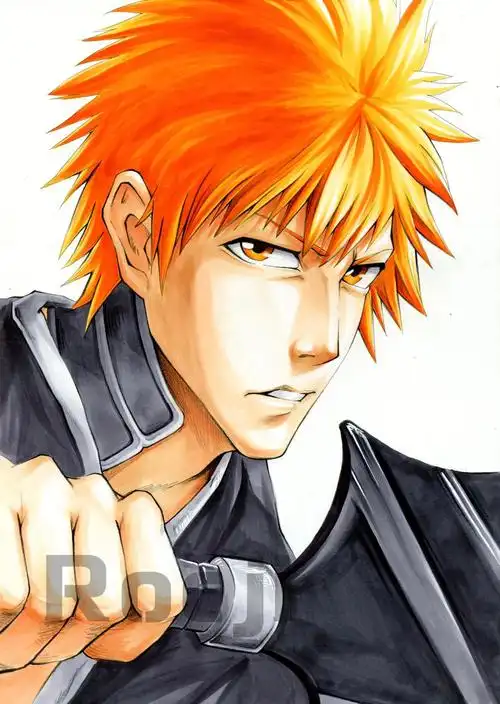 死神马克笔画一只黑崎一护