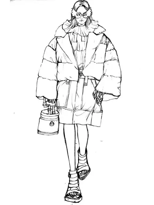 服装设计效果图线稿绘画手绘
