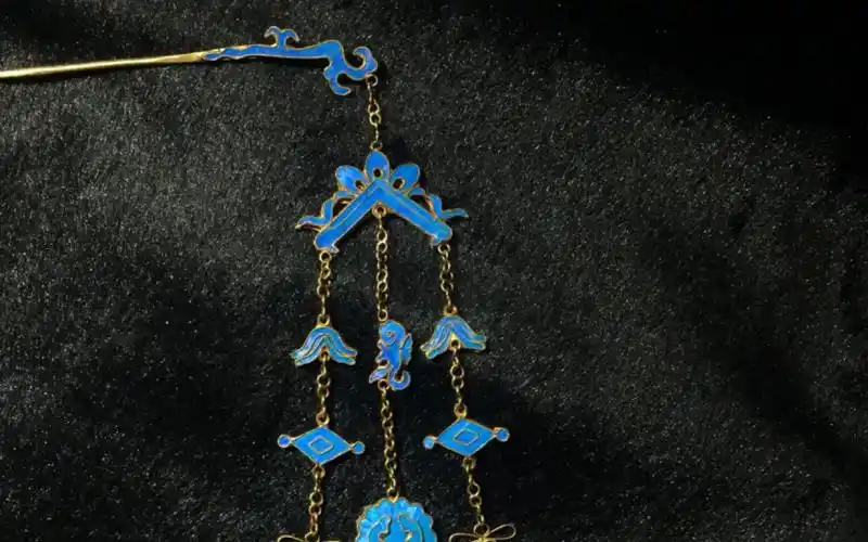 点翠流苏簪子 清宫