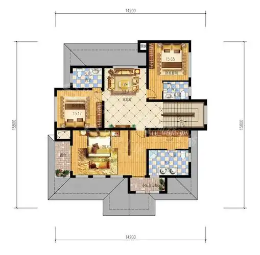 欧式二层别墅设计图平面图
