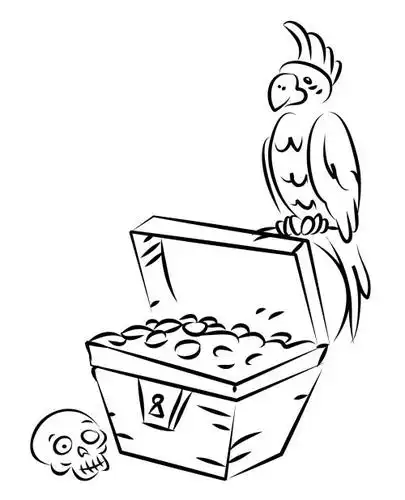 装满宝藏的宝箱简笔画