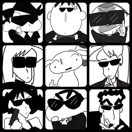 蜡笔小新  #头像分享  #多人团头  #卡通头像  #搞怪头像  #黑白矫妹