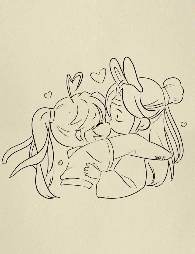 忘羡简笔画 #墨香铜臭# #寻找小红书绘画大神# #画画的日常# #简笔画