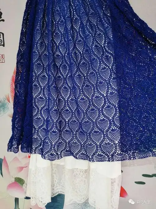 夏季女士百搭菠萝花大摆钩针半身裙有编织图解