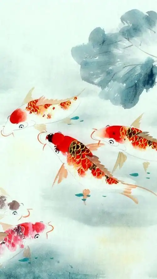 古风水墨风锦鲤