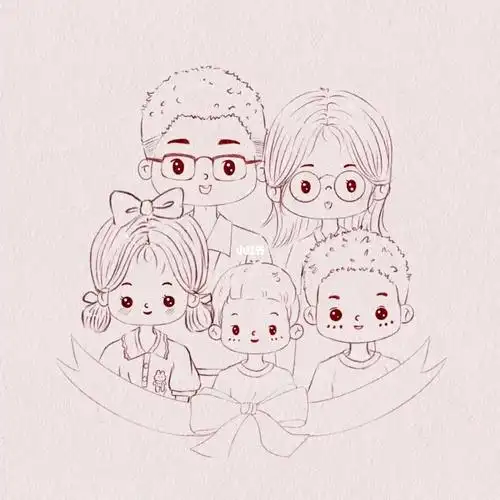 原创作品幸福的一家五口