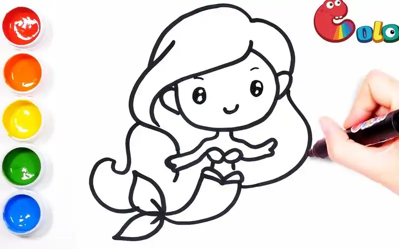 简笔画怎样用简单的线条画一条可爱的美人鱼给你最简单的简笔画