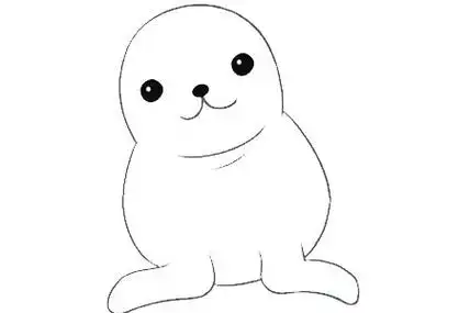卡通海豹简笔画的画法步骤图片大全