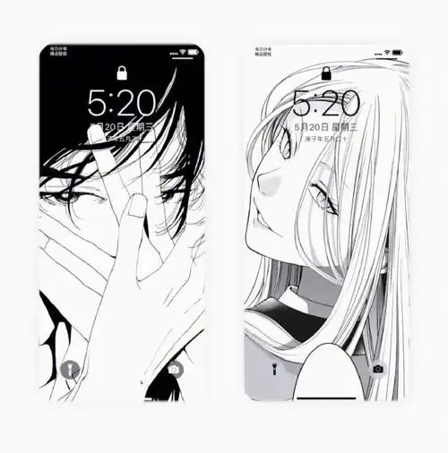 617超爱这组黑白动漫壁纸
