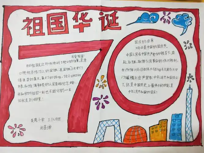 绘梦前行——海口市美苑小学2019年喜迎新中国成立70周年手抄报评选