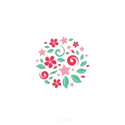 花叶组合矢量logo元素