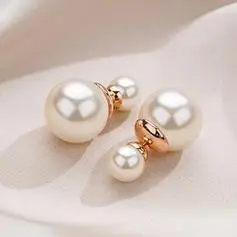 qlady珍珠银耳钉女时尚简约气质925银针耳饰仿珍珠耳环生日礼物送女友