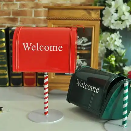zakka home decoration  props metal fashion pillar-box mailbox