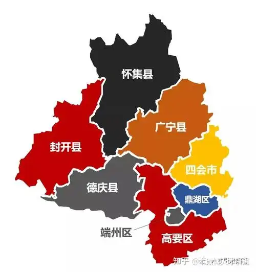肇庆市管辖3个区,4个县,1个县级市.