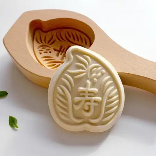 手工做馒头模具家用蒸花样饽饽工具木质2两山东过年鱼馒头模子善曦捷