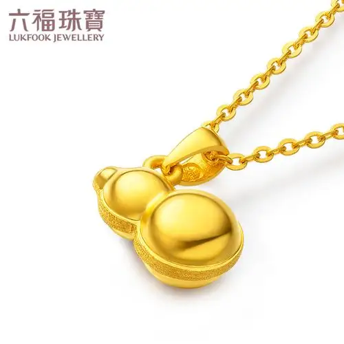 吊坠六福珠宝黄金平安如意金葫芦足金送礼计价l07tbgp0005颈饰