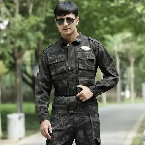 纯棉军装迷彩服男女套装军迷服饰保安服特警作训服户外夏季耐磨服cs