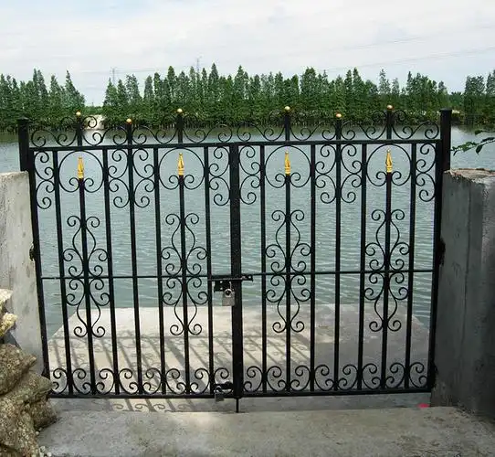 广东厂家 别墅庭院铁艺大门 小区入口防盗双开门 栅栏防护大门