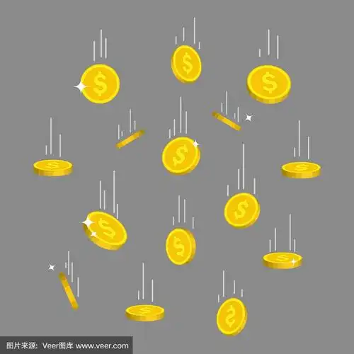 天上掉下来的钱.在孤立的背景下飞行黄金比特币.放弃美元收入.