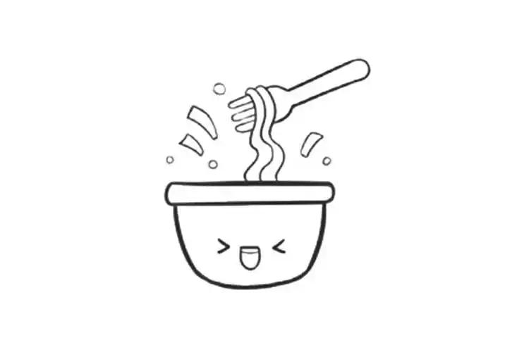美味泡面简笔画画法步骤