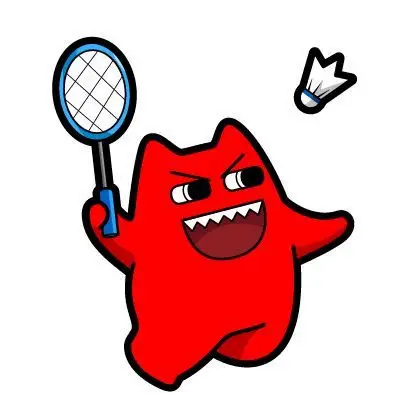 魔鬼猫表情-奥运系列# #全身# #道具# #羽毛球# #魔性# #斗图