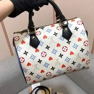 【99新】路易威登/lv 女包 扑克牌系列印花speedy25手提单肩包
