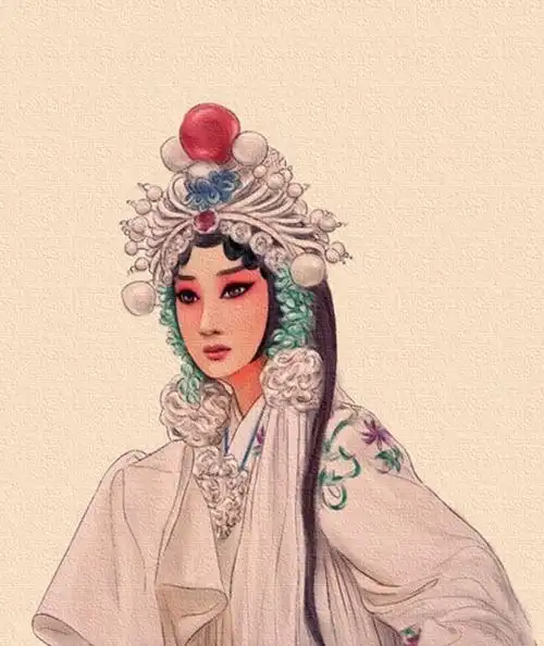 18:17:33手绘古装戏曲人物图【手绘】--戏子人物插画素材雨落の花香同