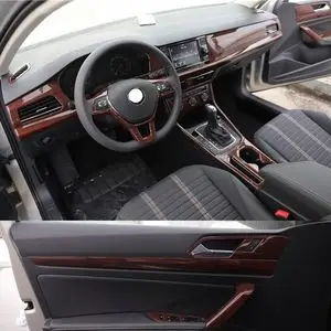 适用于2018 19款大众新朗逸改装桃木内饰排挡中控台方向盘亮片贴