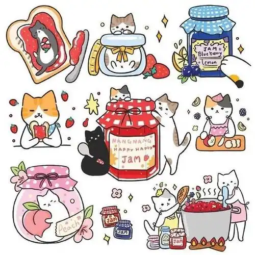 简笔画可爱小猫咪,画画素材