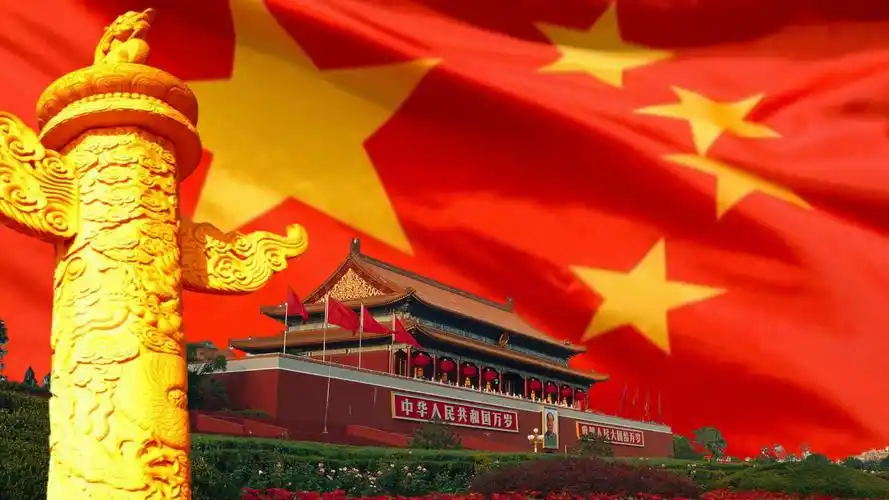 天安门华表国旗漂洋浮动党政视频素材这是一款红色党政背景宣传视频