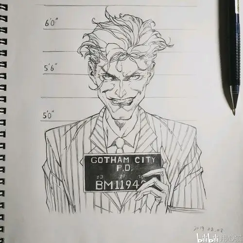 照片墙的帅小丑,这个超级难画,画了2天