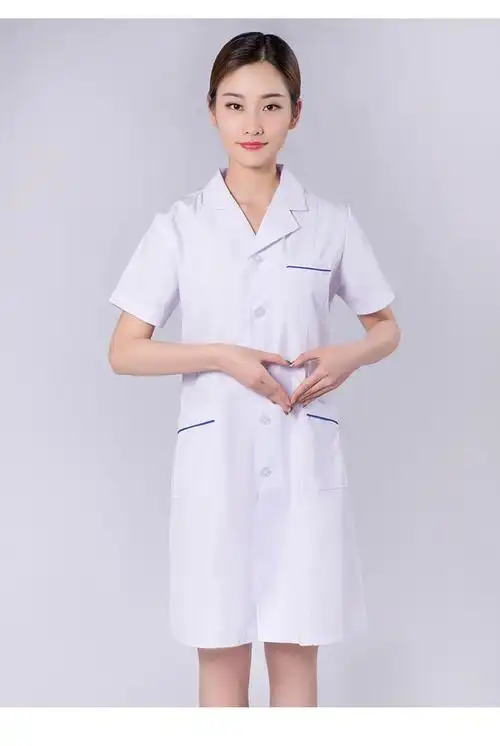 药店工作服白大褂长袖女医生服护士服短袖冬装美容师美容院加厚款