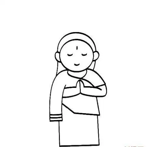 印度的衣服简笔画