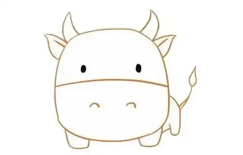 可爱小牛卡通简笔画 简笔画图片大全-普车都