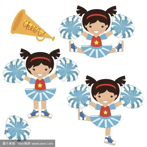 矢量,啦啦队,绘画插图,可爱的,运动