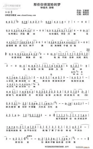那些你很冒险的梦-林俊杰 歌谱简谱网