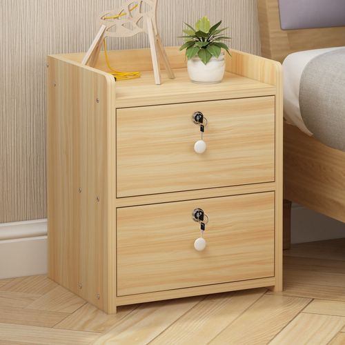 床头柜简约现代带锁简易款迷你家用收纳储物柜小型卧室床边小柜子