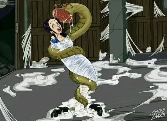 蟒蛇吃美女的模拟图_恐怖吧_百度贴吧