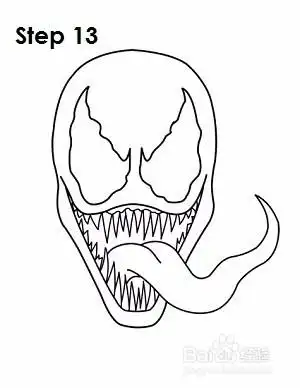 简单的卡通毒液简笔画