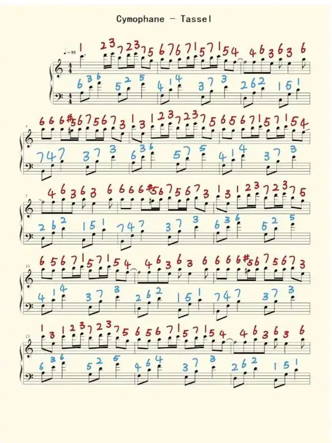 世界上最好听的钢琴曲之一《tassel》钢琴曲谱 简谱标注  - 抖音