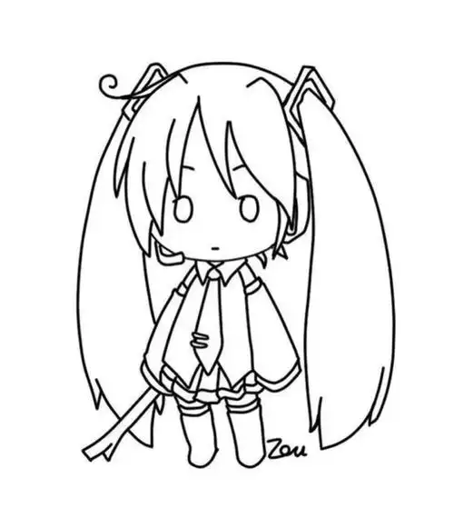 初音 线描