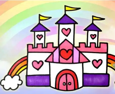 城堡的简笔画带涂色的有吗