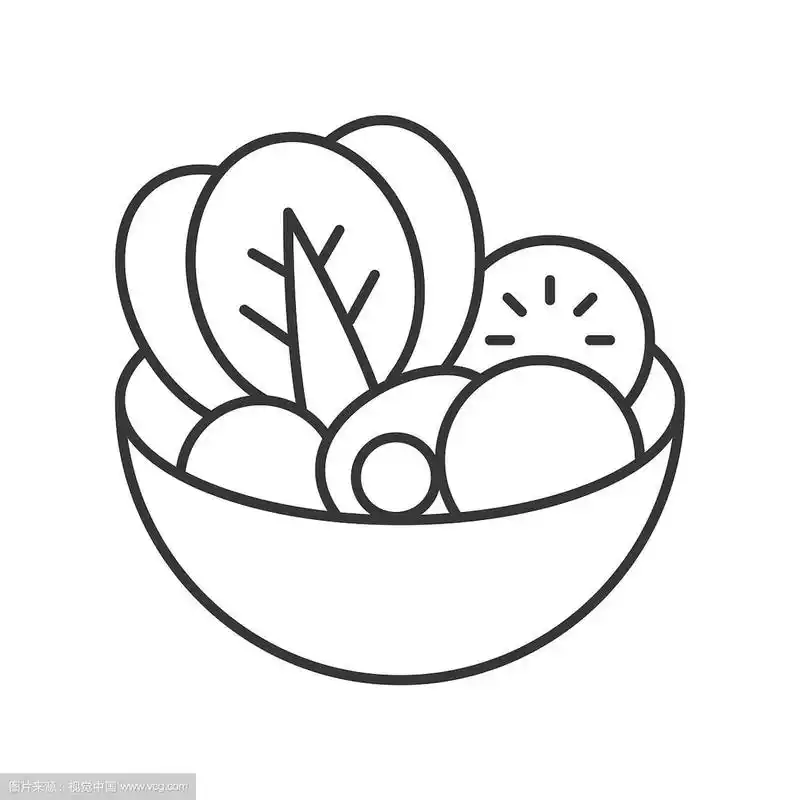 沙拉在碗轮廓图标